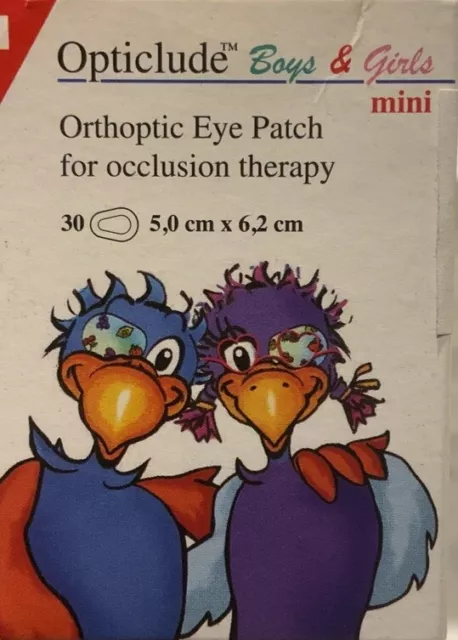 3M Opticlude Parches Ortopticos para Ojos Niños Junior Niños Niñas 5cm x 6.2cm Paquete de 30 2