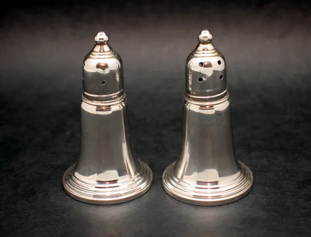 Vintage Sterling Silver Birks Salt & Pepper Shakers W/ Glass Liners