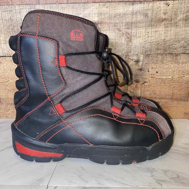 Sorel Mens Sneaky Pete Winter Boots Black Leather Lace Up Waterproof 7