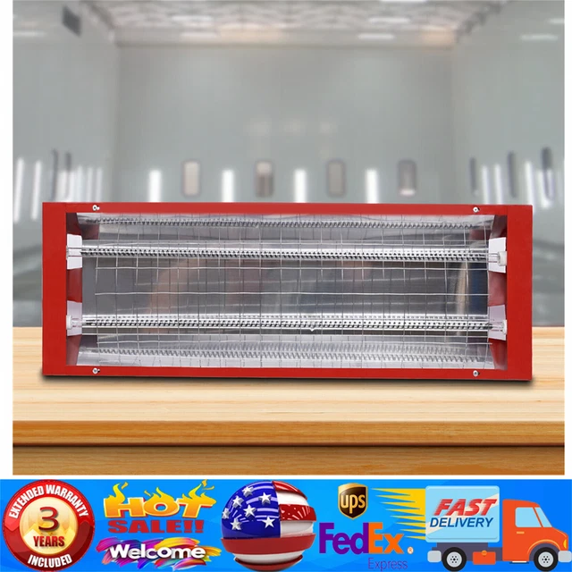 2KW Infrared Paint Curing Baking Lamp Double Tube Paint Booth Heater Light