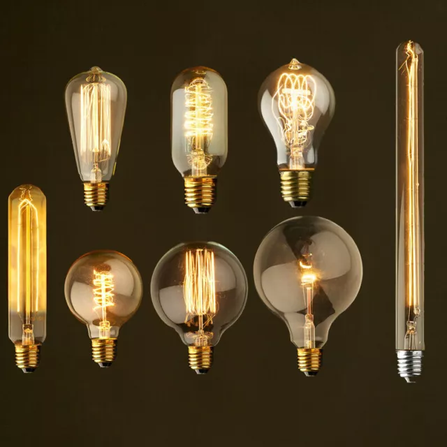 E14 E27 B22 Retro Industrial Filament Lamp Bulb Dimmable Home Lighting 25/40/60W