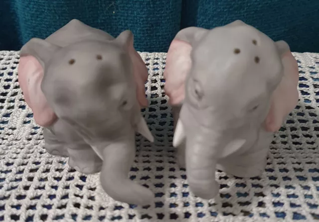 Franklin Mint Noah's Ark Elephant Salt & Pepper shaker retro vintage collectible