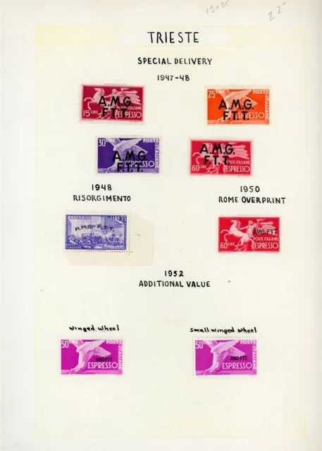 AMG-FTT TRIESTE Album Page Lot #34 - ESPRESSO SEPCIAL DELIVERY - SEE SCAN - $$$