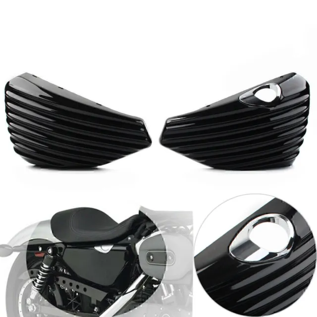 Left & Right Side Oil Tank Battery Cover For Harley Sportster XL883 XL1200 04-13