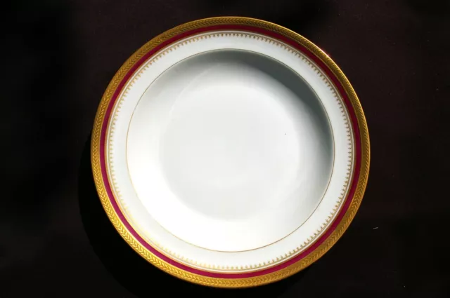 Assiette creuse Porcelaine de Limoges Jammet Seignolles double dorure incrustée