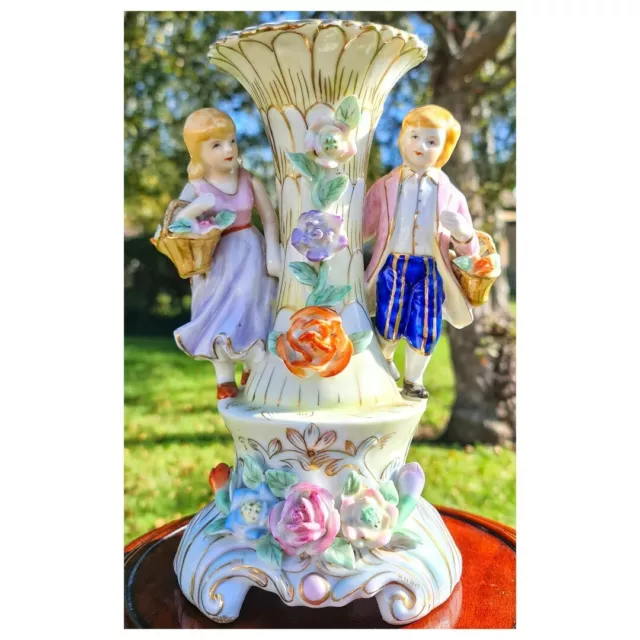 Capodimonte Kerzenhalter italienisches Porzellan Figur Kerzenstick Halter Ornamen