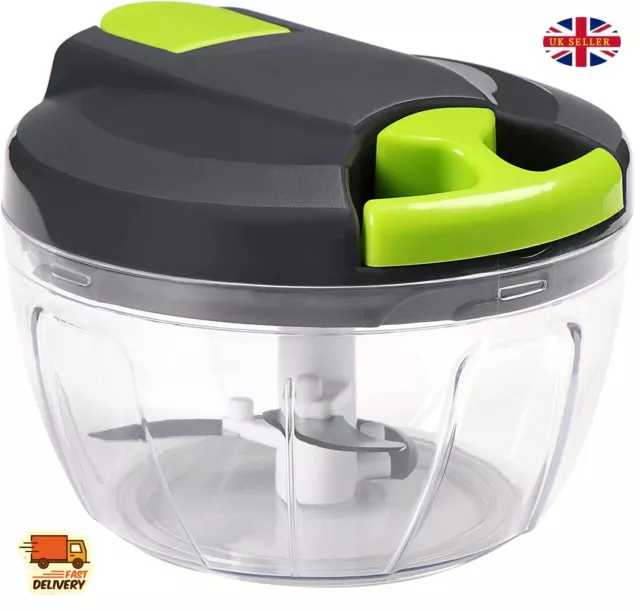 Pull String Hand Chopper Manual Food Processor To Slice Kitchen Tool 520ml