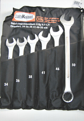 6pc Jumbo Combinazione Spanner Set 33 36 38 41 46 50mm Chiave ad anello aperto Combi 