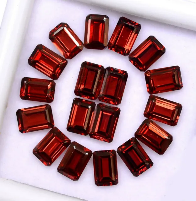 Natural Red Garnet 6X4 Mm Faceted Octagon Cut Aaa Quality Loose Gemstone Lot