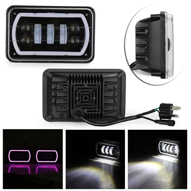 2x 4x6"  LED HID  LIGHT BULBS CRYSTAL CLEAR SEALED BEAM HEADLAMP HEADLIGHT
