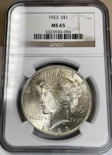 1923  Peace Silver Dollar - NGC MS-65 - Mint State 65 - Beautiful Luster!