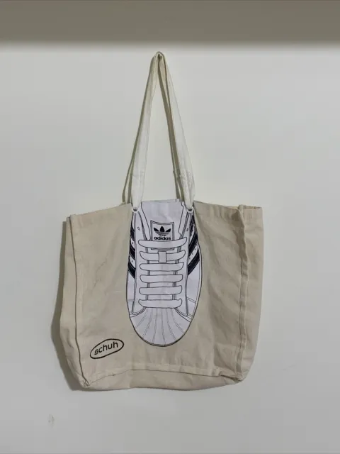 Schuh Adidas Superstar Canvas Tote Shoe Bag Shoulder Handbag 14” x 14”