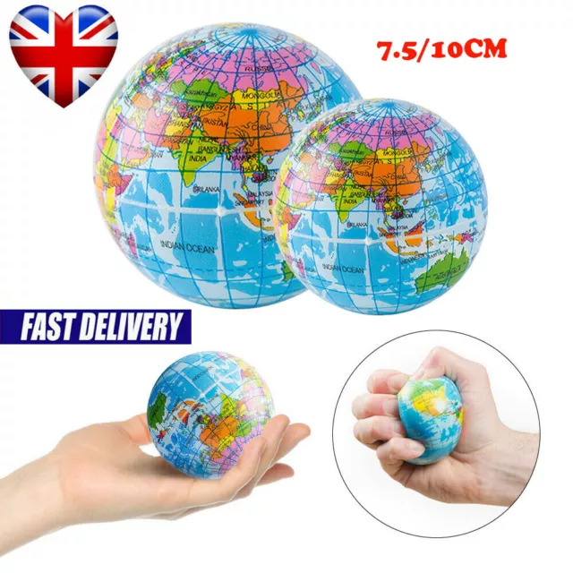 Anti Stress Reliever Ball Earth Globe Stress Adhd Arthritis Autism Toy Relief