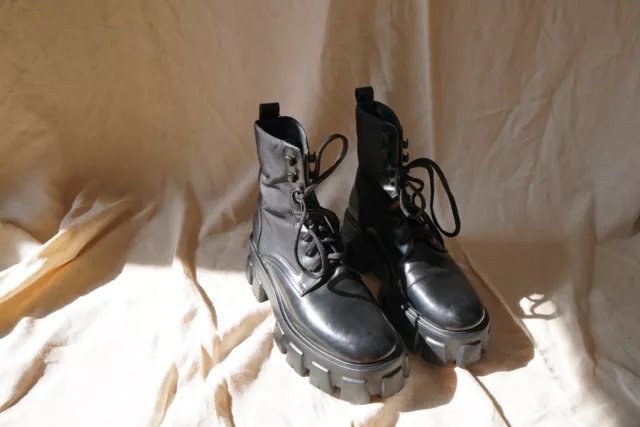 Prada Black Monolith Women's Combat Boots