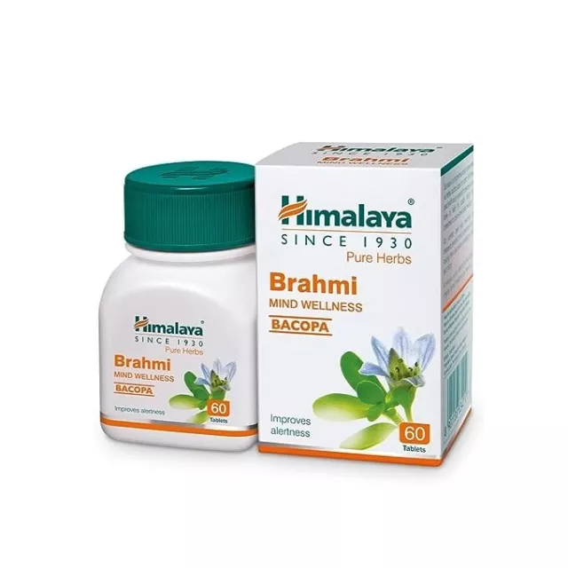 Paquete de 60 tabletas Himalaya Wellness Pure Herbs Brahmi Mind Wellness