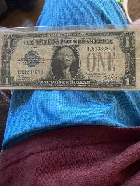 $1 1928B One Dollar USA Silver Certificate Blue Seal Note Currency