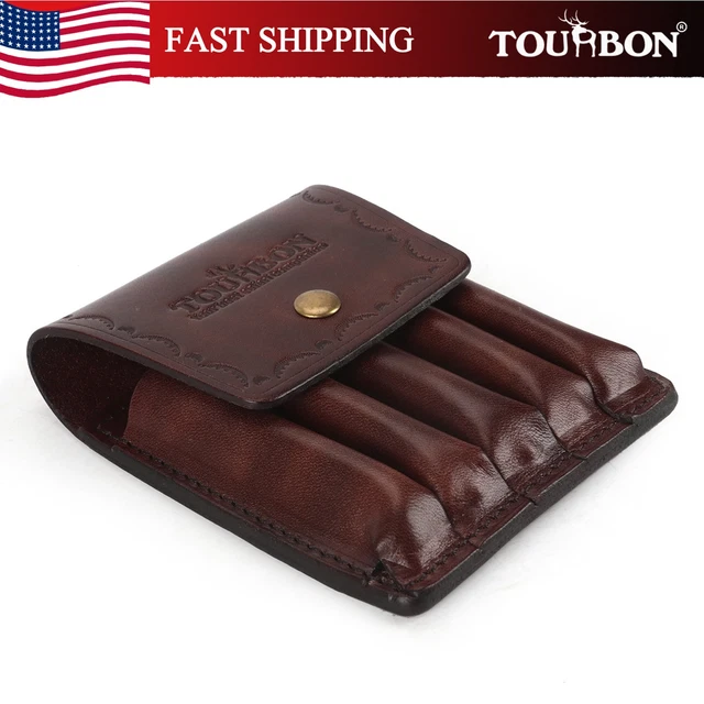 Handmade Leather Ammo Wallet – Holds 40 Rounds Of .22, .22 Magnum, .17HMR – Brown, OWB Belt Style