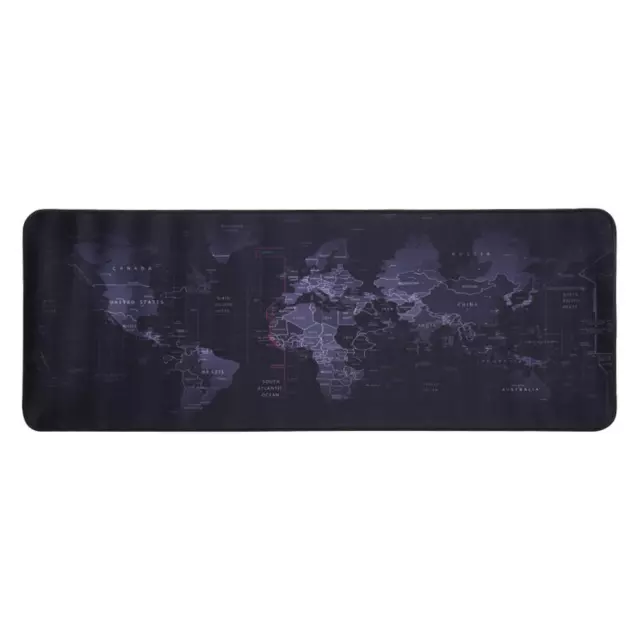 Big Mouse Pad World Map Anti-slip Natural Rubber Gaming Mousepad w/Locking Edge