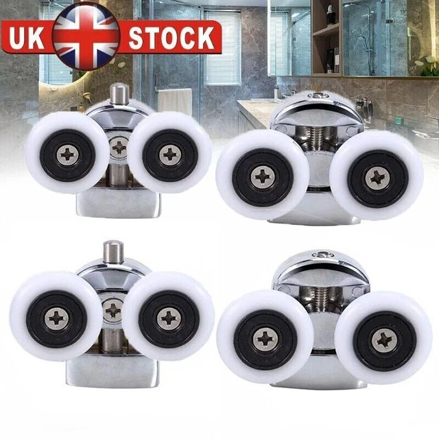 4 X TWIN Shower Screen Door ROLLERS/Runners/Wheels Top & Bottom 23mm