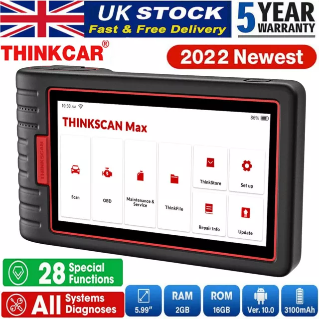 THINKCAR Thinkscan Max Car OBD2 Diagnostic Scanner Full System Code Reader Tool