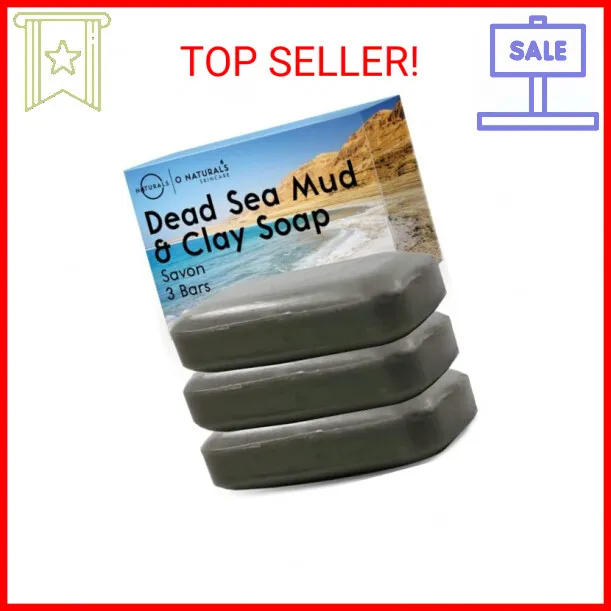 O Naturals 3PCS Dead Sea Salt Mud & Clay Natural Bar Soap - Helps Acne Prone Ski