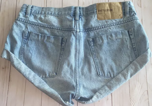 ONE TEASPOON Bandits Cut Off Denim Shorts in Salty Dog Sz 34 $99