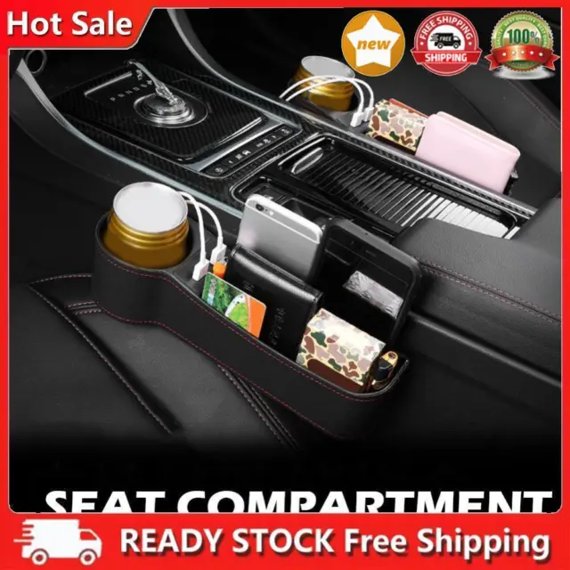Yishijia Universal Car Seat Gap Organizer Storage Box USB Charger (Driver