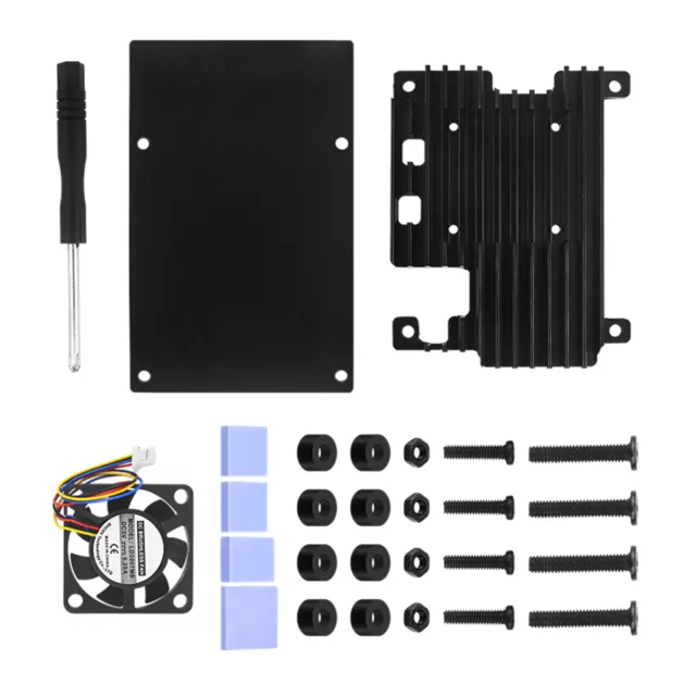 For Raspberry Pi 5 Aluminum Alloy Case with Temperature Controlled Cooling Fan