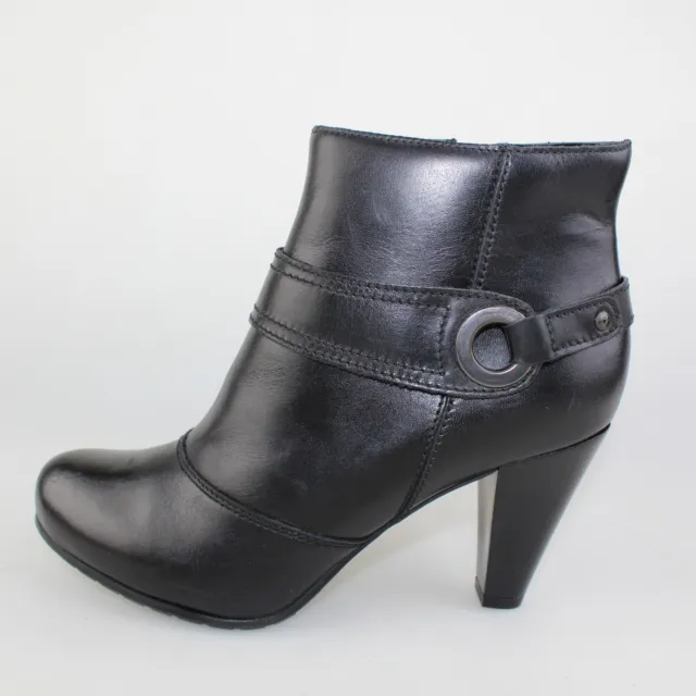 chaussures femme ELLEN BLAKE 39 EU bottines noir cuir DC97
