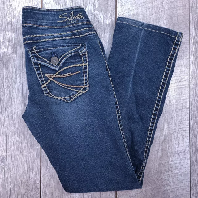 Silver Jeans Mckenzie Slim Bootcut Womens 28x29 Medium Blue Denim Mid Rise Pants