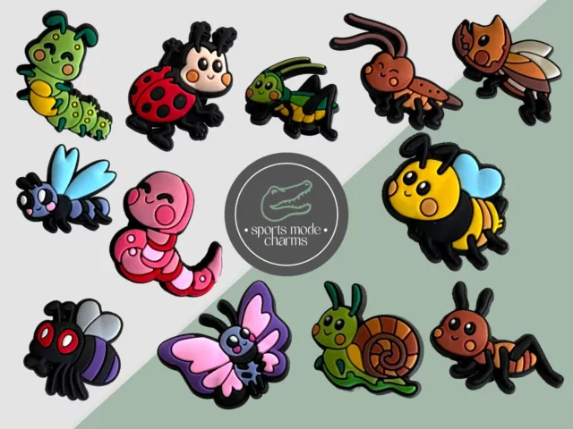 Bugs & Insects - Charms for Crocs shoes - Worm Butterfly Bee Ant Cute Ladybug