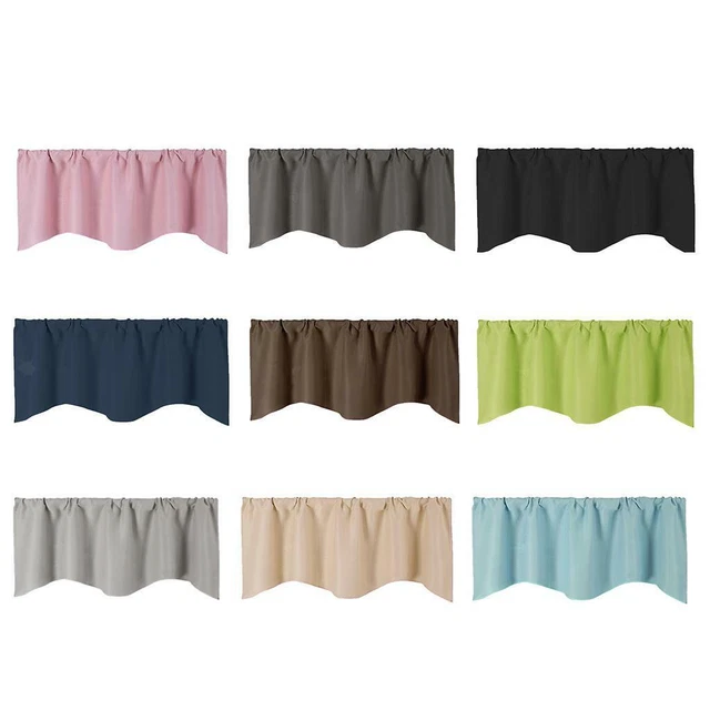 Rod Pocket Short Curtain Kitchen Small Window Valance for Bathroom Basement