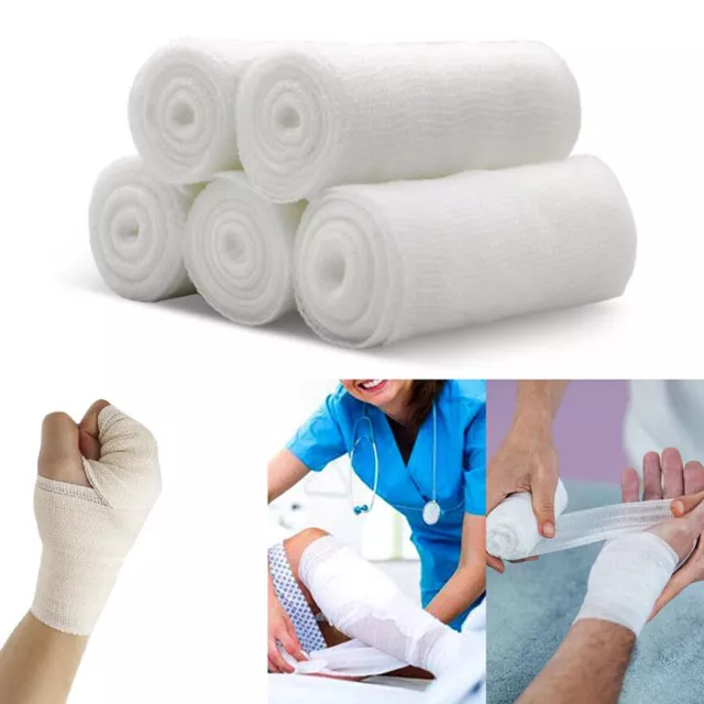 5X Disposable Gauze Bandage Roll First Aid Medical Bandages Wrap Wound Care