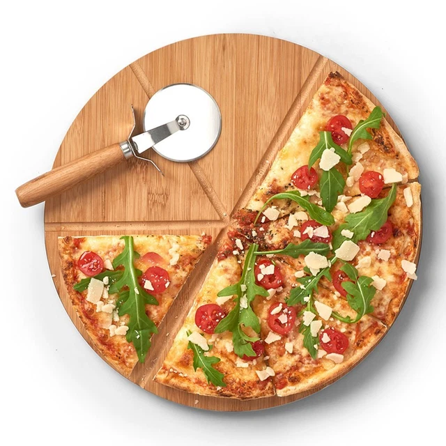 Pizzabrett Con Rotella-Pizza, Ø 32 CM, Bambù, ZELLER