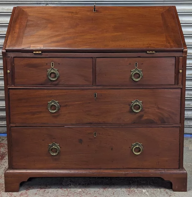 19th Century Mahogany Fall Front Bureau w/ Fitted Interior & Key