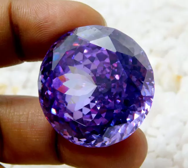 100 Ct FL GIE Certified Natural Round Purple Zircon Cambodian Cut Loose Gemstone