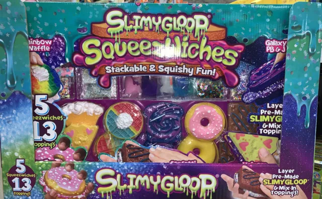 SLIMYGLOOP SQUEEZWICHES GALAXY STACKABLE & SQUISHY FUN Bonus Set Huge