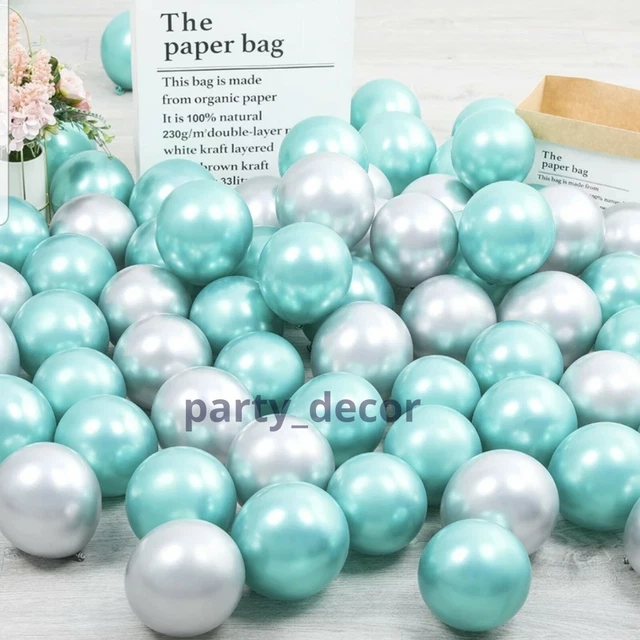 10-50 CHROMBALLONS METALLIC LATEX PERLE 10 ZOLL Helium/Luft Hochzeit Geburtstag Party