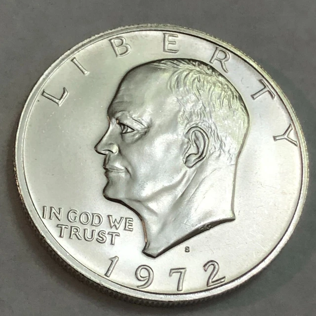 1972-S 40% silver gem BU Eisenhower IKE dollar.  #3