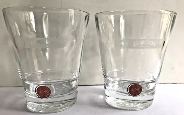 2 Jameson Irish Whiskey Lowball Glasse 4" tall