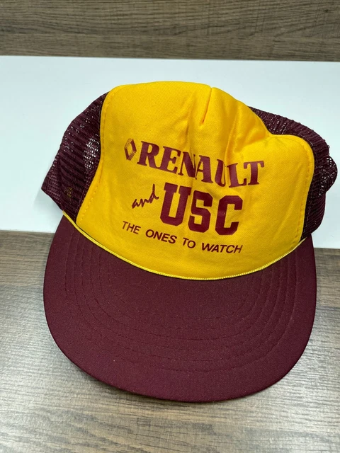 VINTAGE Renault and USC Maroon Red Trucker Hat Cap Snap Back College University