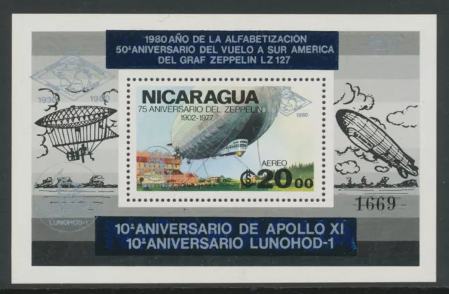 NICARAGUA 1980 Gedenkblock (gezähnt+ungezähnt) 50.Jahrestag des Südamerikafluges