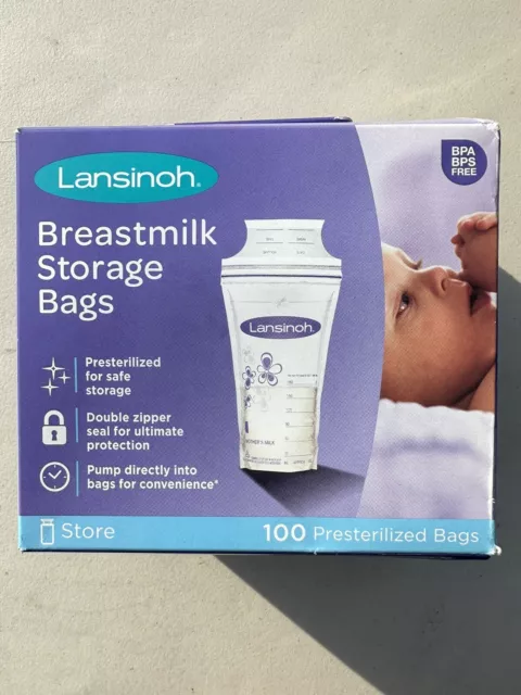 Lansinoh Breast Milk Storage Bags 100 count Sealed