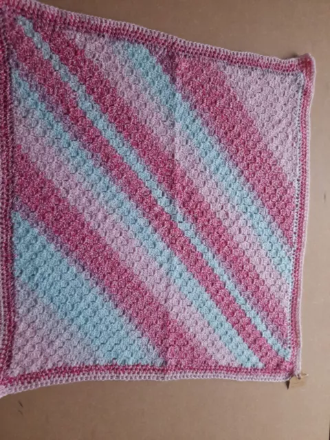 Hand Crochet  Pink Baby Blanket New