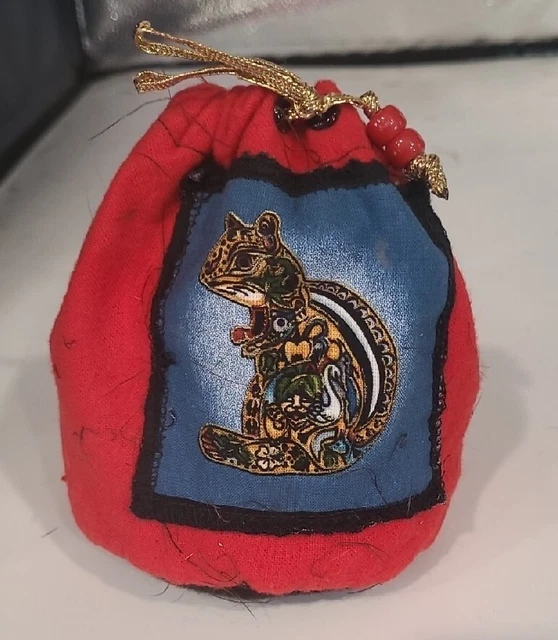 Native American Dance Regalia Bag Drawstring Pouch filled with sage - 5" Tall