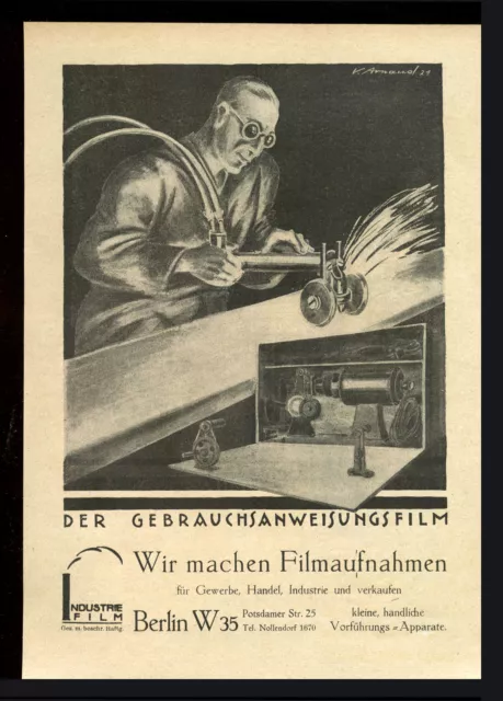 Grosse Werbung 1921 INDUSTRIE FILM BERLIN (1) Der Gebrauchsanweisungsfilm
