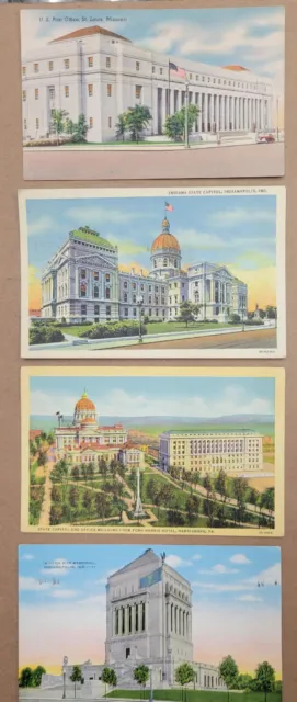 LOT OF 4 Vintage Postcards Random Selection Unused