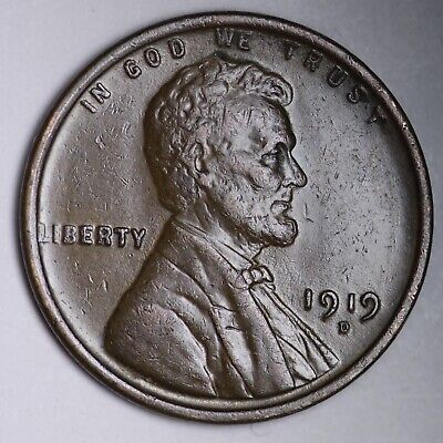 1919-D Lincoln Wheat Cent Penny CHOICE AU FREE SHIPPING E281 AL