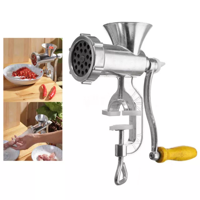 Hot Manual Rotary Meat Grinder Mincer Machine Food Aluminium Alloy Sausage.Maker 3