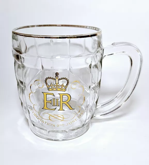 Vintage Queen Elizabeth II Coronation 2nd June 1953 Half Pint Glass